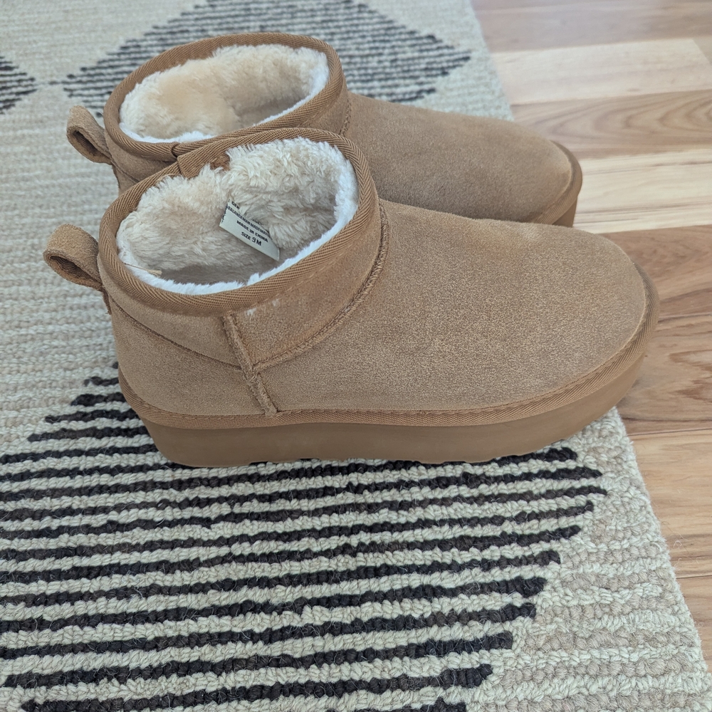 Women's Tan Ankle Boots - Picture 2 of 6
